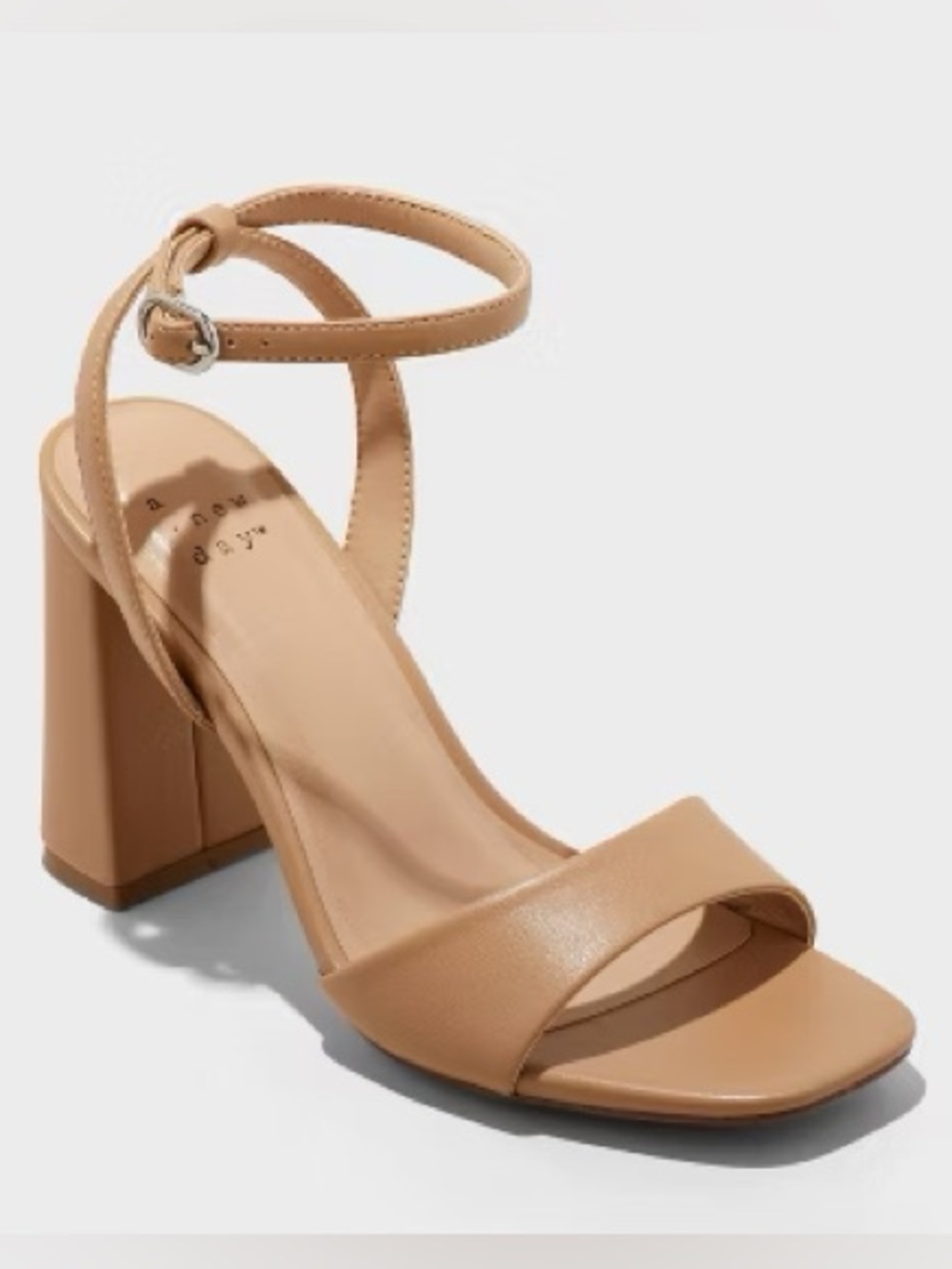 A New Day - Women's Haley Wide Width Ankle Strap Single Band Flare Heels Size 11